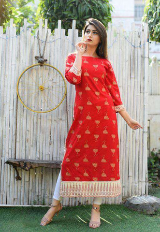 Designer Fancy Printed Kurti - Kurti Mania