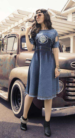 Cotton Denim Women's Kurti - Kurti Mania