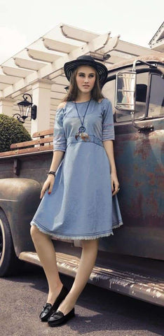 Cotton Denim Women's Kurti - Kurti Mania