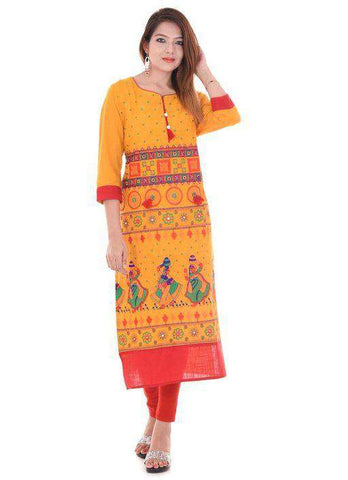 Trendy Cotton Slub Kurti - Kurti Mania